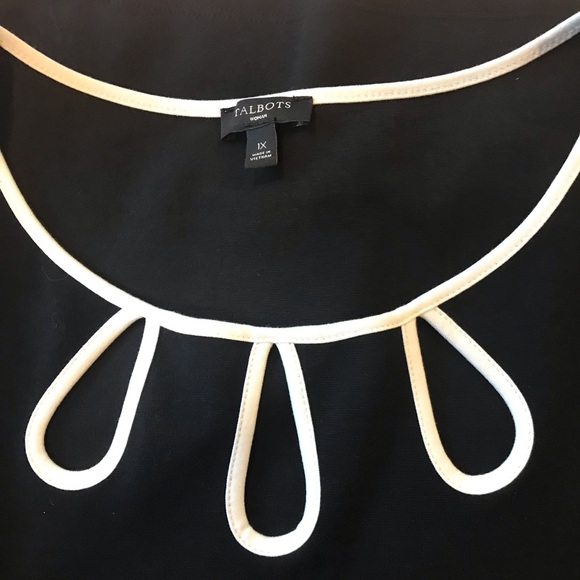 Talbots Scallop Keyhole Neck Jersey Sleeveless Top - Picture 2 of 11